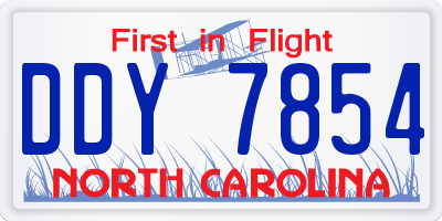 NC license plate DDY7854