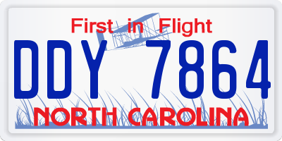 NC license plate DDY7864