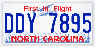 NC license plate DDY7895