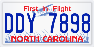NC license plate DDY7898