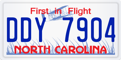NC license plate DDY7904