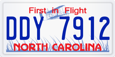 NC license plate DDY7912