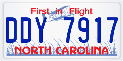 NC license plate DDY7917
