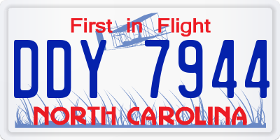 NC license plate DDY7944