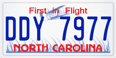 NC license plate DDY7977