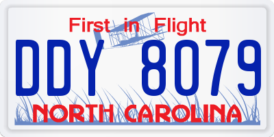 NC license plate DDY8079