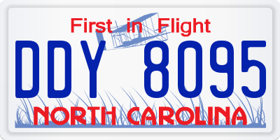 NC license plate DDY8095