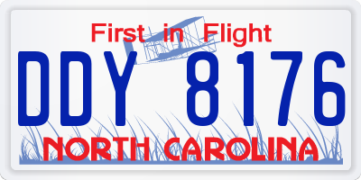 NC license plate DDY8176