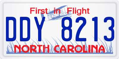 NC license plate DDY8213
