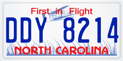 NC license plate DDY8214