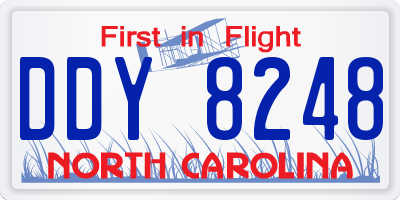 NC license plate DDY8248