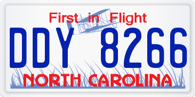 NC license plate DDY8266