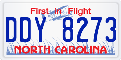 NC license plate DDY8273