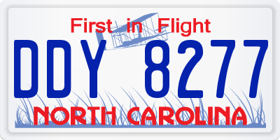NC license plate DDY8277