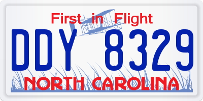 NC license plate DDY8329