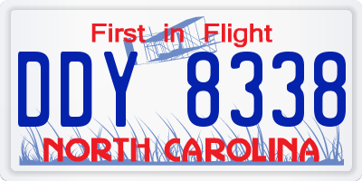 NC license plate DDY8338