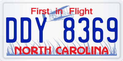 NC license plate DDY8369