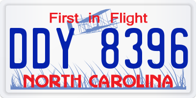 NC license plate DDY8396