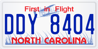 NC license plate DDY8404