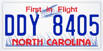 NC license plate DDY8405