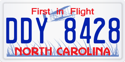 NC license plate DDY8428