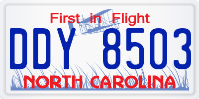NC license plate DDY8503