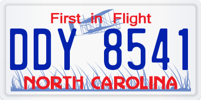 NC license plate DDY8541