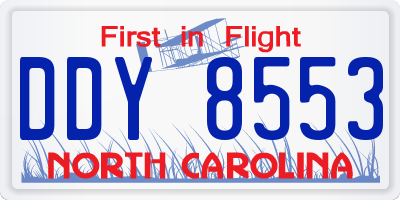 NC license plate DDY8553