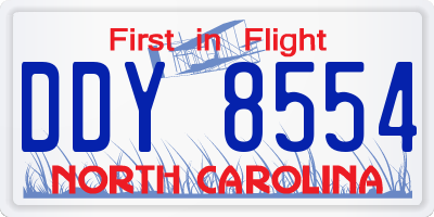 NC license plate DDY8554