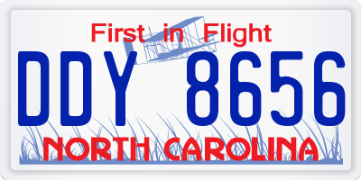 NC license plate DDY8656
