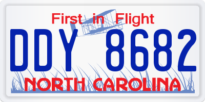 NC license plate DDY8682