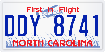 NC license plate DDY8741