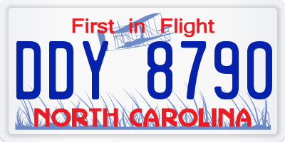 NC license plate DDY8790