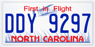 NC license plate DDY9297