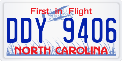 NC license plate DDY9406