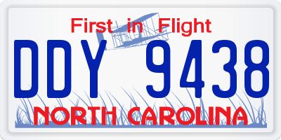 NC license plate DDY9438