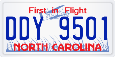 NC license plate DDY9501