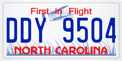 NC license plate DDY9504