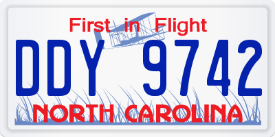 NC license plate DDY9742