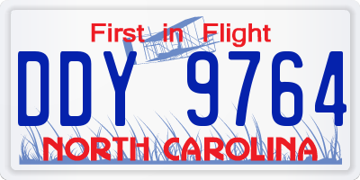 NC license plate DDY9764