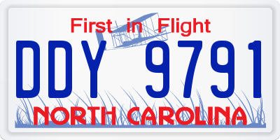 NC license plate DDY9791