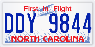 NC license plate DDY9844