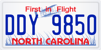 NC license plate DDY9850