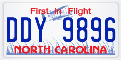 NC license plate DDY9896