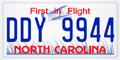 NC license plate DDY9944