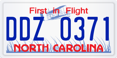 NC license plate DDZ0371