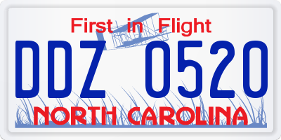 NC license plate DDZ0520