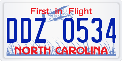 NC license plate DDZ0534