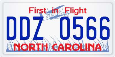 NC license plate DDZ0566