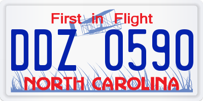 NC license plate DDZ0590